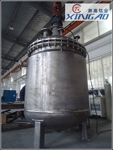 純鈦反應(yīng)釜1500L 制造好驗(yàn)收結(jié)束！